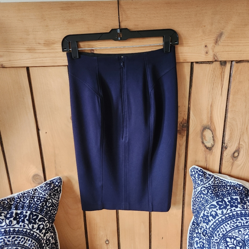 Premise Size Xs Womens Navy Blue Stretchy Pencil With Zipper And Hook Closure - Picture 4 of 13